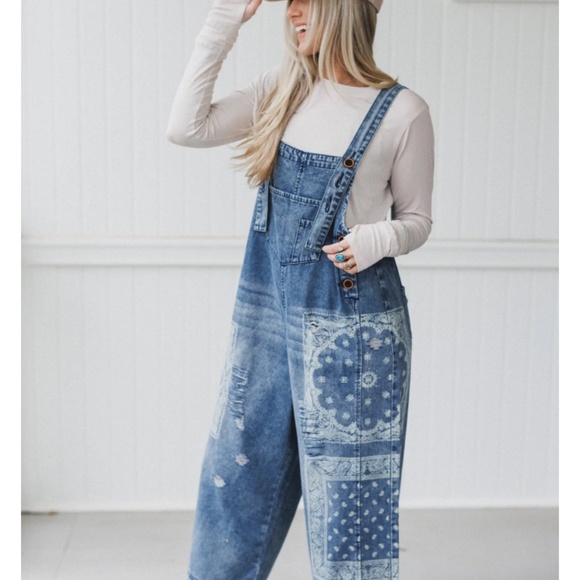Three Bird Nest Pants - HIGH HOPES SLOUCHY DENIM OVERALLS